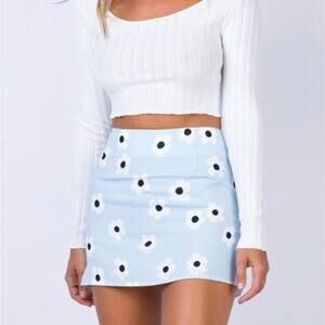 Princess Polly Shelly Light Blue Floral Mini Skirt
